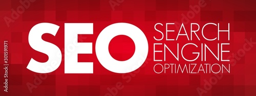 SEO - Search Engine Optimization acronym, business concept background
