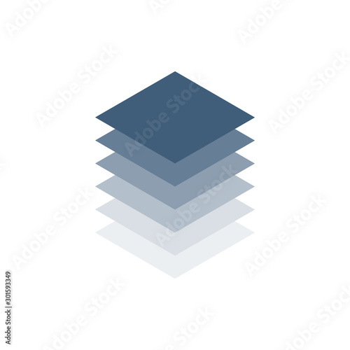 3D Isometric Infographic design of fading layers with 6 leves. Can be used for presentations banner, workflow layout, process diagram, flow chart, info graph. photo