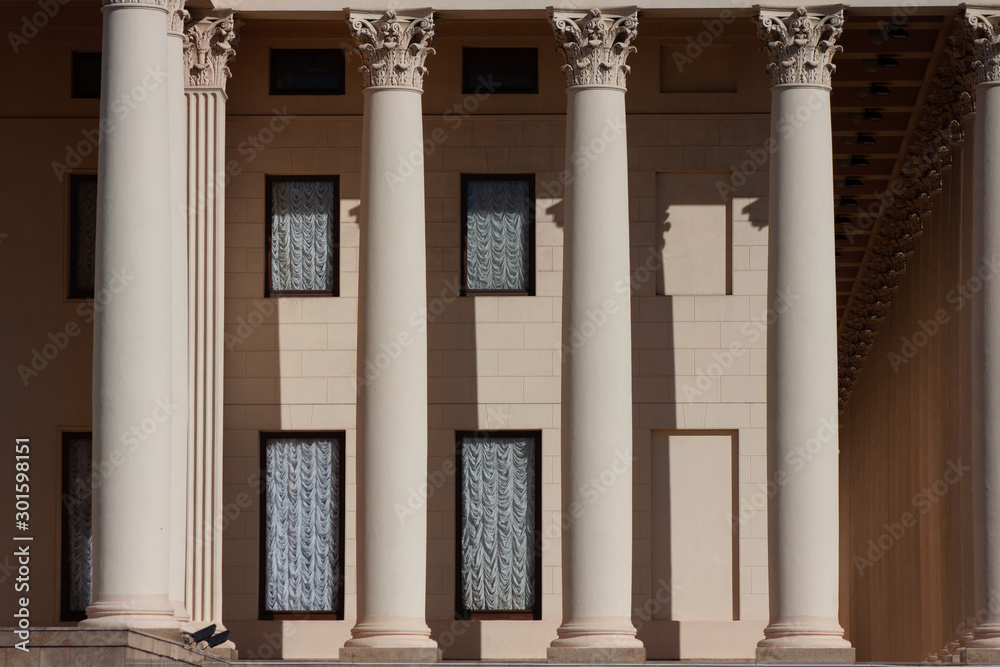Elements of architecture. Part of the building with columns. Elements of architecture. Part of the building with columns.