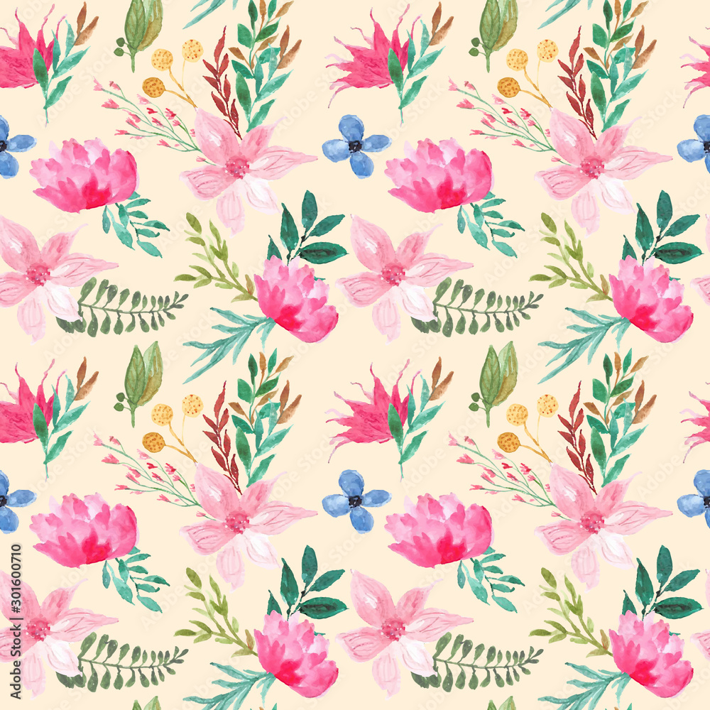 Hawaiian flower pattern watercolor Hawaiian flower pattern watercolor