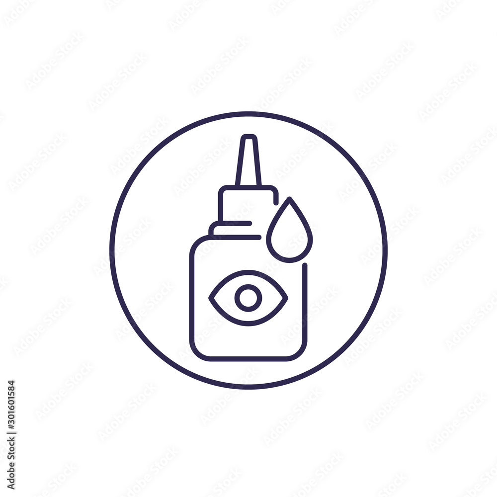 Eye drops bottle vector line icon Eye drops bottle vector line icon