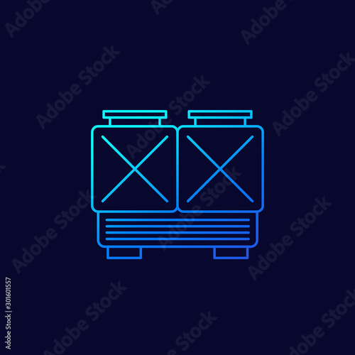 chiller, cooling system line icon