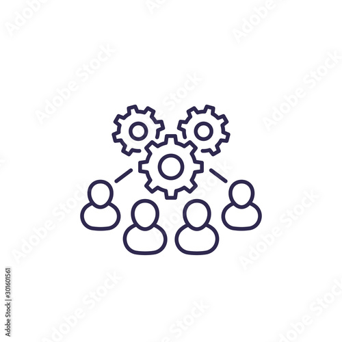 cooperation and teamwork line icon