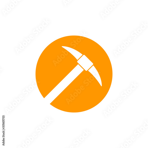 Free Download pick axe, vector round icon - GFXLoad