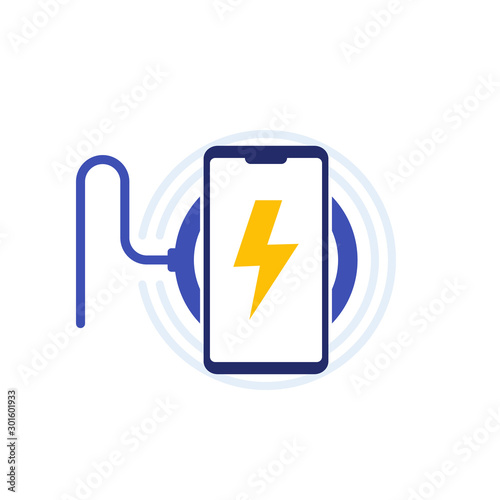 wireless charging station with smartphone icon