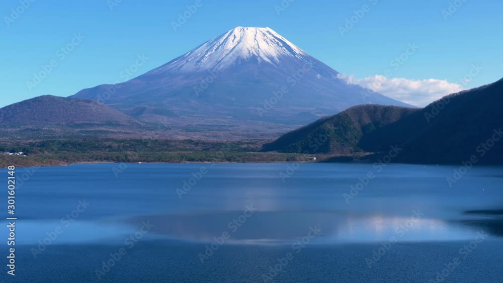 Mt. Fuji over Lake Motosu on a Sunny Day (LOOP) Mt. Fuji over Lake Motosu on a Sunny Day (LOOP)