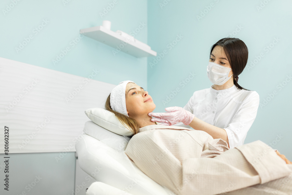 Young and beautiful girl in the clinic of natural beauty