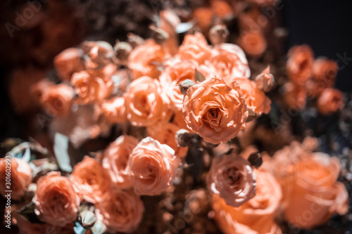 Pastel vintage color of bouquet of fresh roses