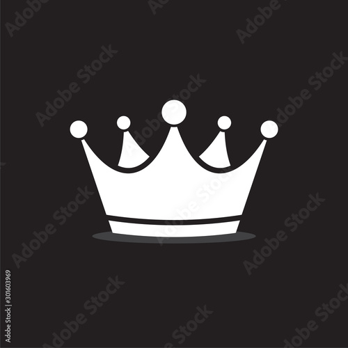 Crown icon isolated on black background