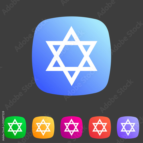 magen david star israel symbol icon flat web sign symbol logo label