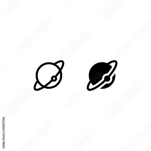 Planet other than earth, Saturn, Uranus, Neptune Icon Vector