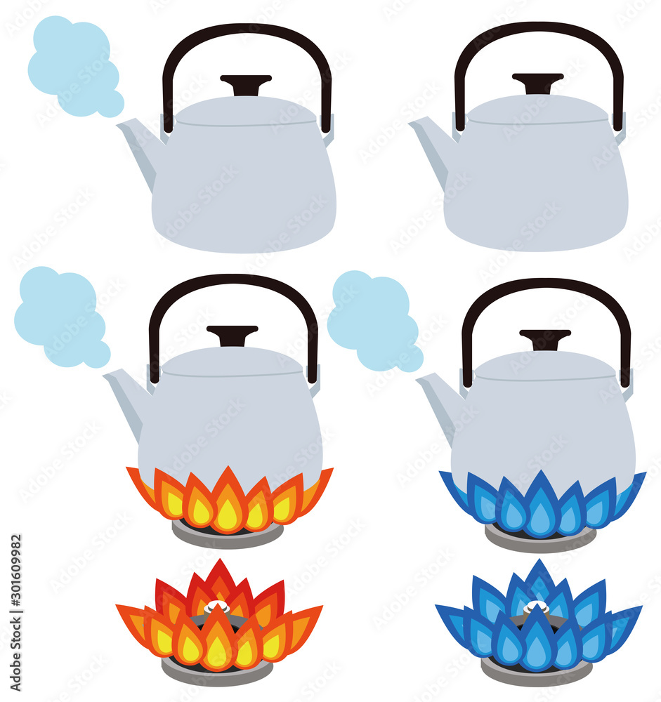 イラスト素材 やかん ベクター 加湿 乾燥 湿度 暖房 Stock ベクター Adobe Stock
