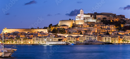 Fototapeta Naklejka Na Ścianę i Meble -  Cityscape of Dalt Vila from Marina Ibiza, Ibiza, Spain
