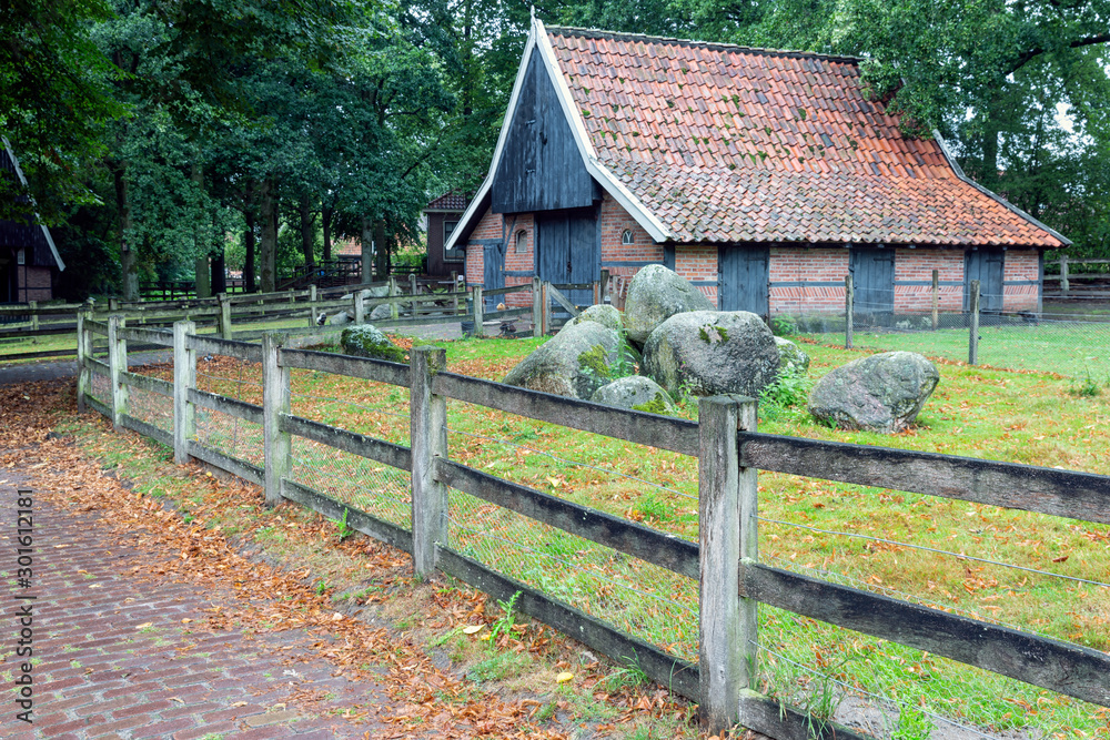 Dutch rural open-air museum with old barn Dutch rural open-air museum with old barn