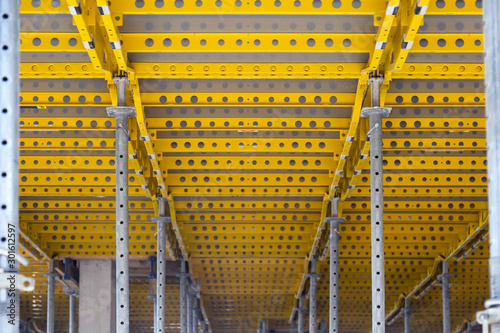 Yellow flexible slab formwork for concrete pouring