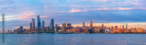 Fotografie, Obraz Panoramic view of Midtown Manhattan from Hoboken, Jersey City, New Jersey