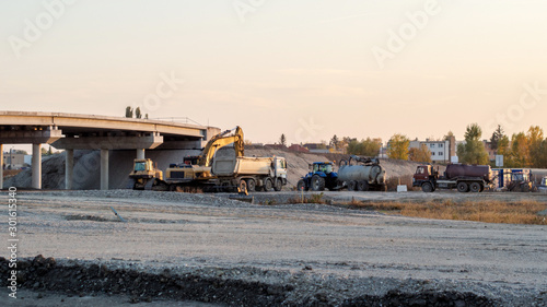 closer look at construction site while building a highway