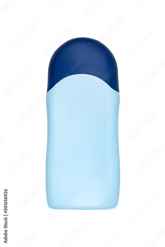 Blue bottle for cosmetic product. Mockup. Isolate