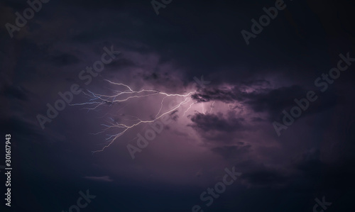 lightning bolt at night