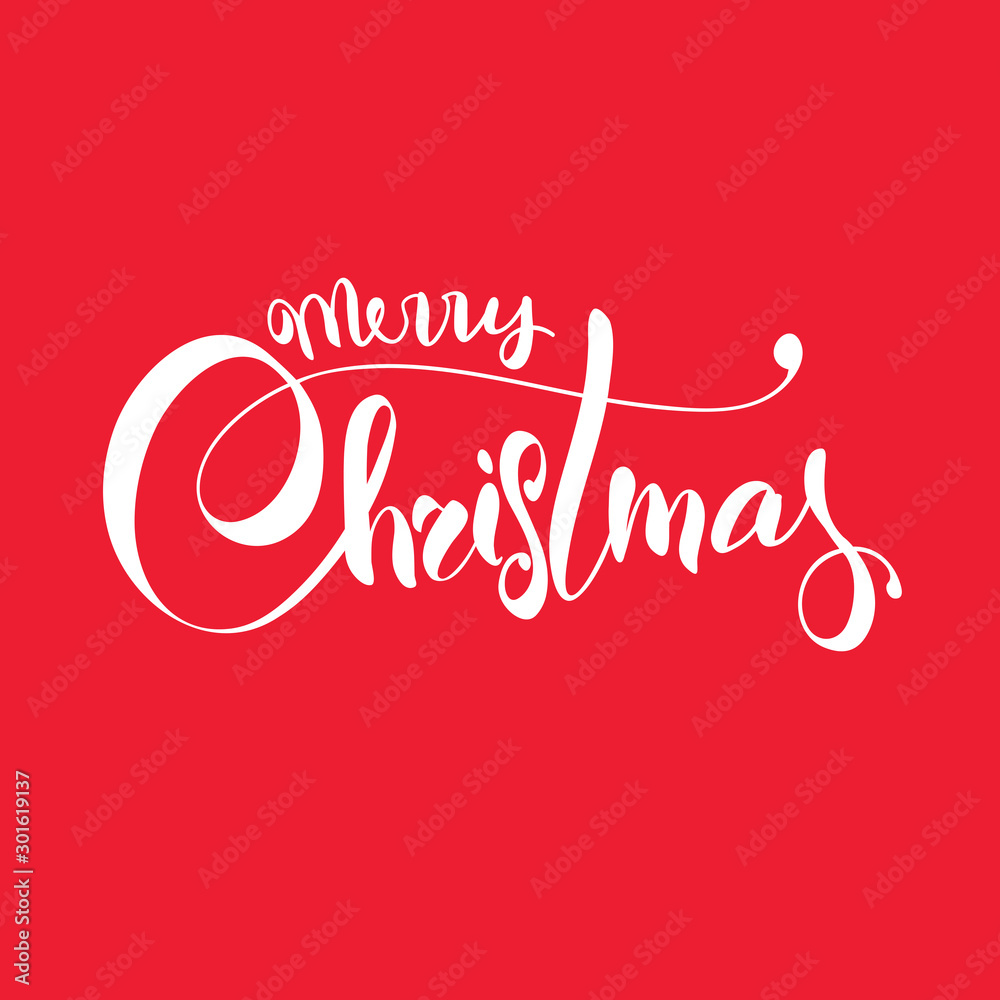 Merry Christmas. Handwritten calligraphy phrase Merry Christmas. Handwritten calligraphy phrase