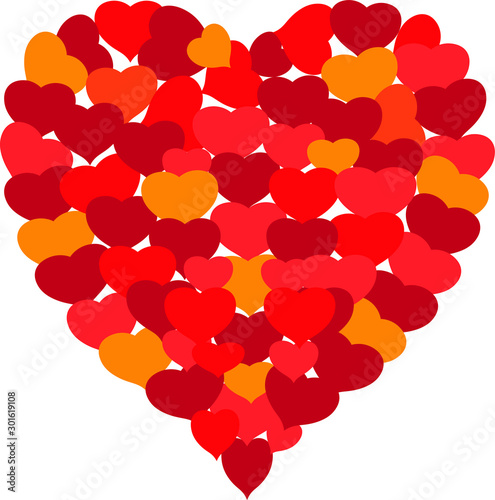 cuore formato da tanti cuori per san valentino