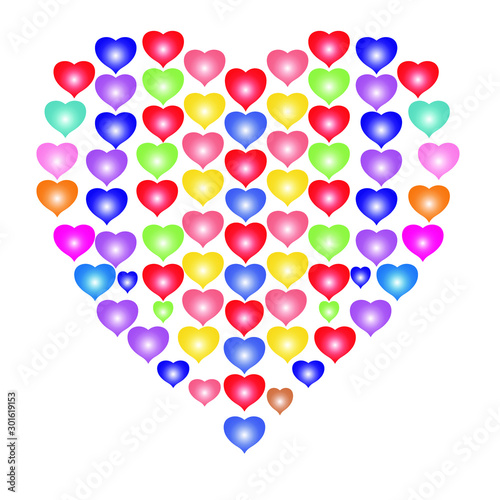 cuore formato da tanti cuori per san valentino