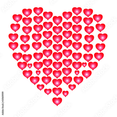 cuore formato da tanti cuori per san valentino