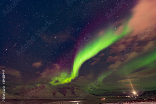 Obraz na płótnie svalbard norway aurora northern lights