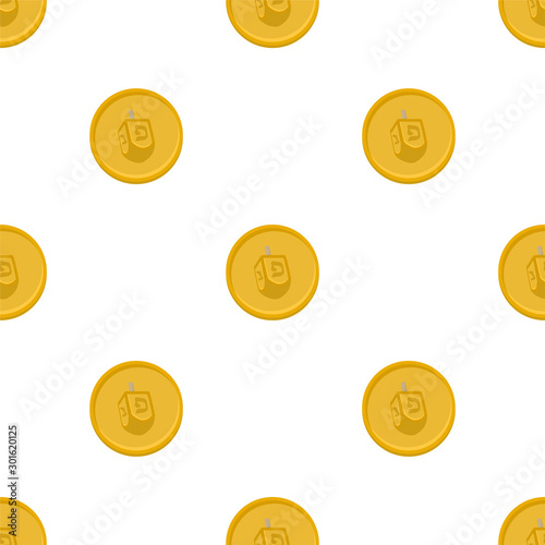 Illustration on theme big colored pattern dreidel