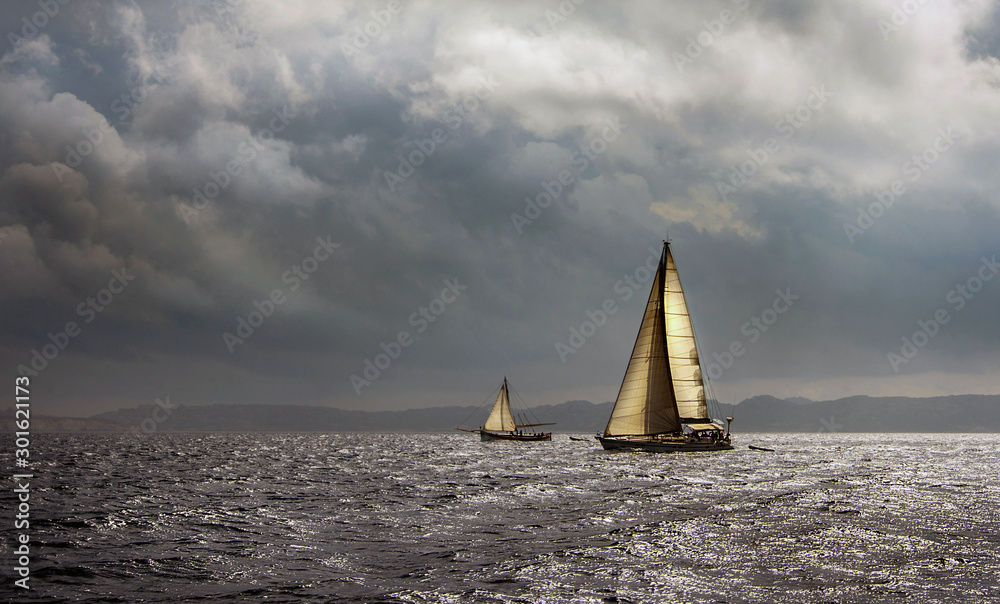 Sailing around the Maddelana archipelago, Sardinia