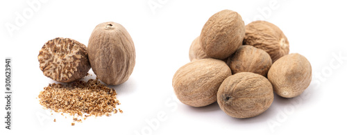 Foto nutmeg isolated on white background