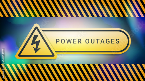 Power outages, logo on the abstract colorful background