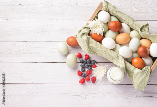 Basket of Organic Natural Cage Free Eggs