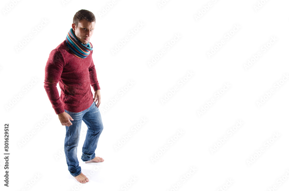 Winter. Young attractive man and fashion.