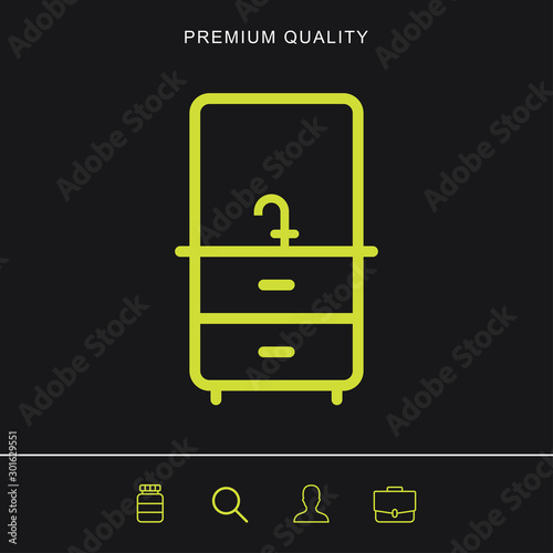 Bathroom sink outline icon for web and mobile