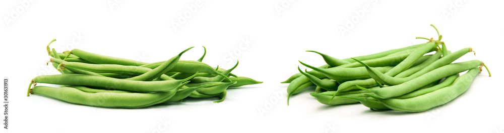 Green beans isolated on a white background Green beans isolated on a white background