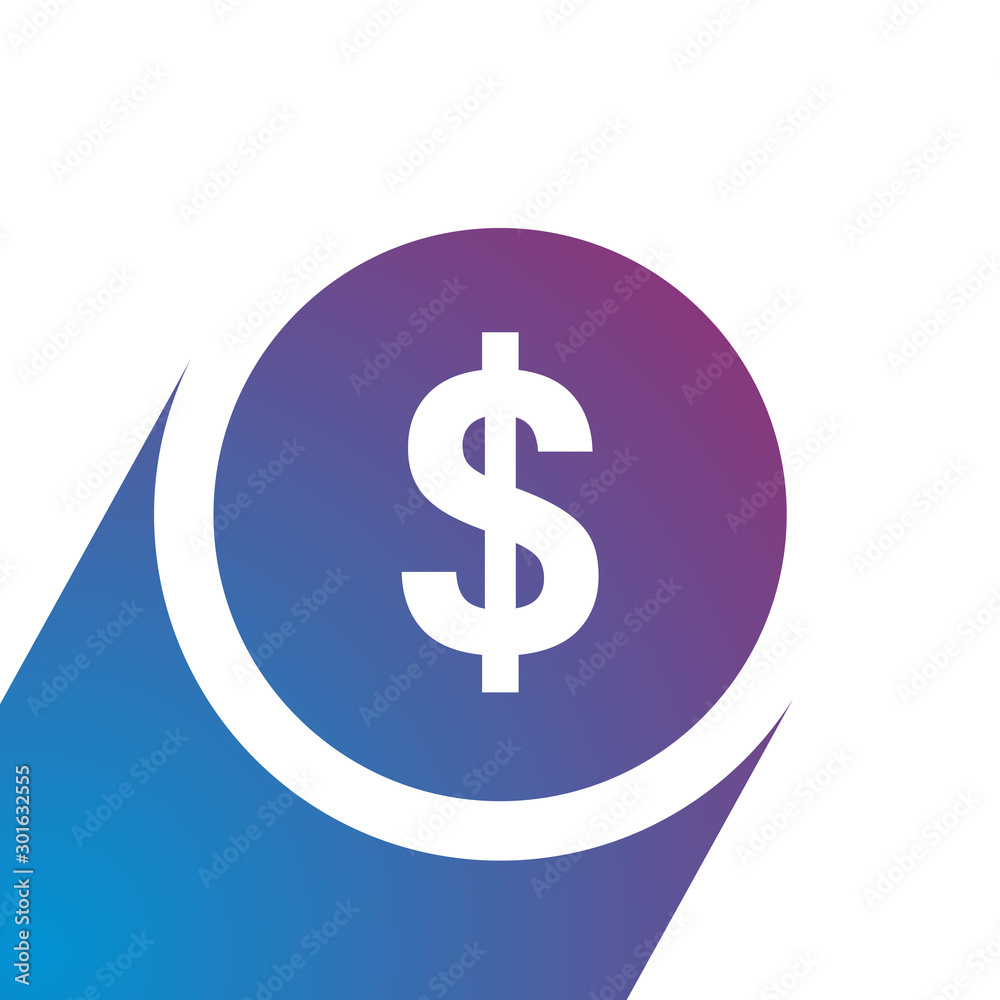 Money Icon Flat Style Dollar Round Symbol Vector Money Icon Flat Style Dollar Round Symbol Vector