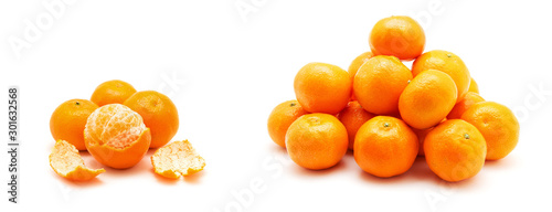 tangerine or mandarin fruit isolated on white background photo