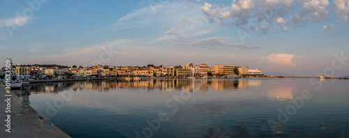 Mytilene port late at sunset, in the island of Lesvos, Greece © Stamatios