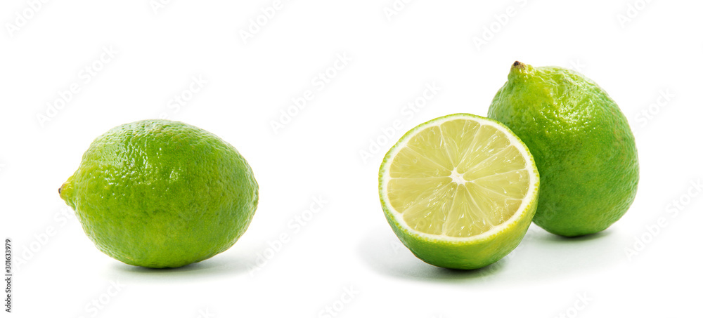 Fresh lime isolated on white