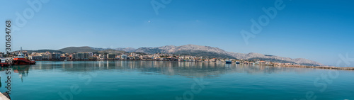 Port of Chios panorama on a beautiful day, Greece