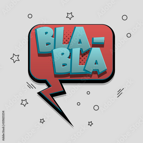 Comic text speech bubble pop art design