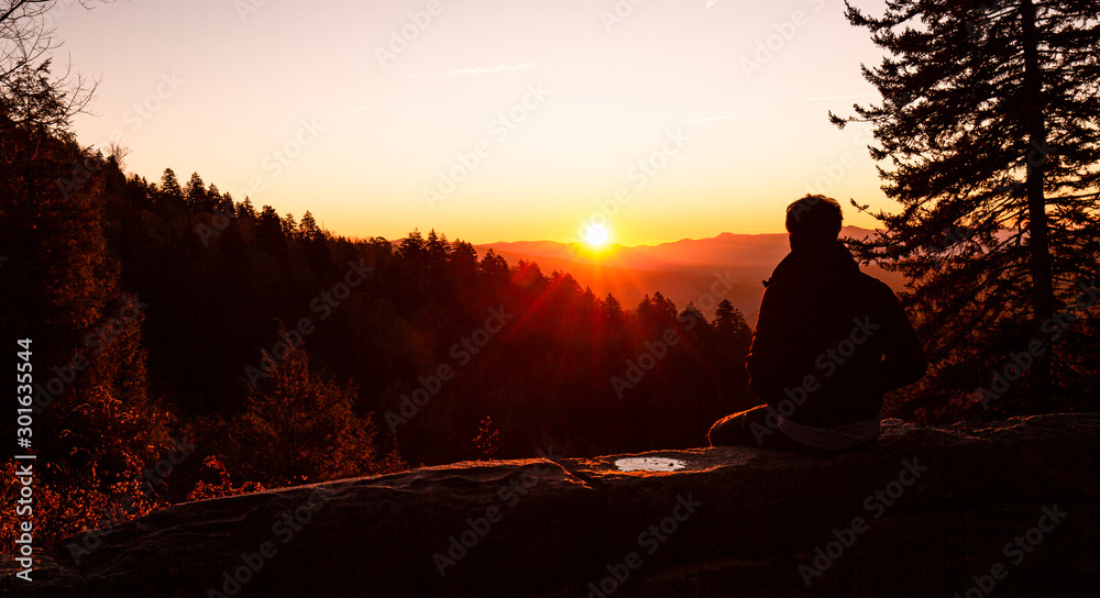 Great Smoky Mountains, autumn sunrise Tennessee