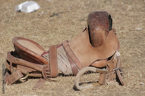 Φωτογραφία Rodeo saddle bronc saddle detail