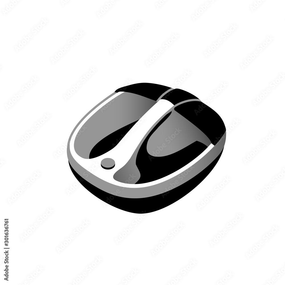 massage apparatus. hydromassage foot bath - black and white illustration isolated on a white background. concept - equipment for beauty and health massage apparatus. hydromassage foot bath - black and white illustration isolated on a white background. concept - equipment for beauty and health