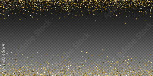 Gold triangles luxury sparkling confetti. Scattere