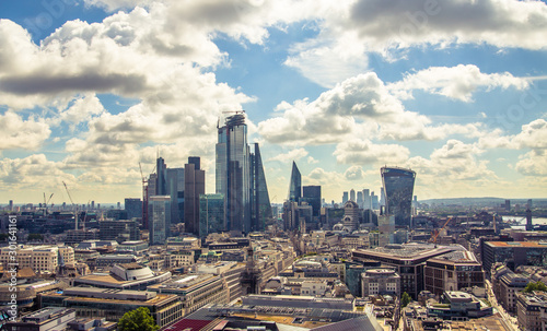 City of London view, business, banking and office area. London, UK 