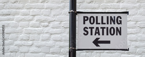 Polling station sign