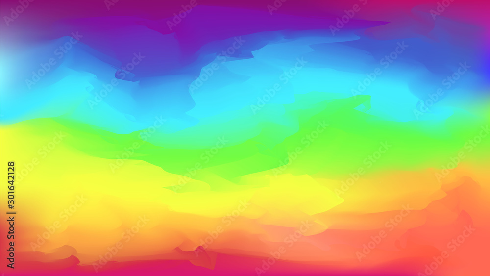 Bright Vector Watercolor Rainbow Colors Blurred Background Beautiful Colorful Abstract Smooth Nature Landscape Wallpaper In Spectrum Colors For Web Design Lgbt Concept Decor Stock Vector Adobe Stock