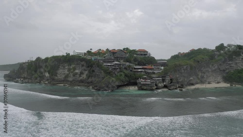 Bali Uluwatu Single fin beach club 4K drone flight photo